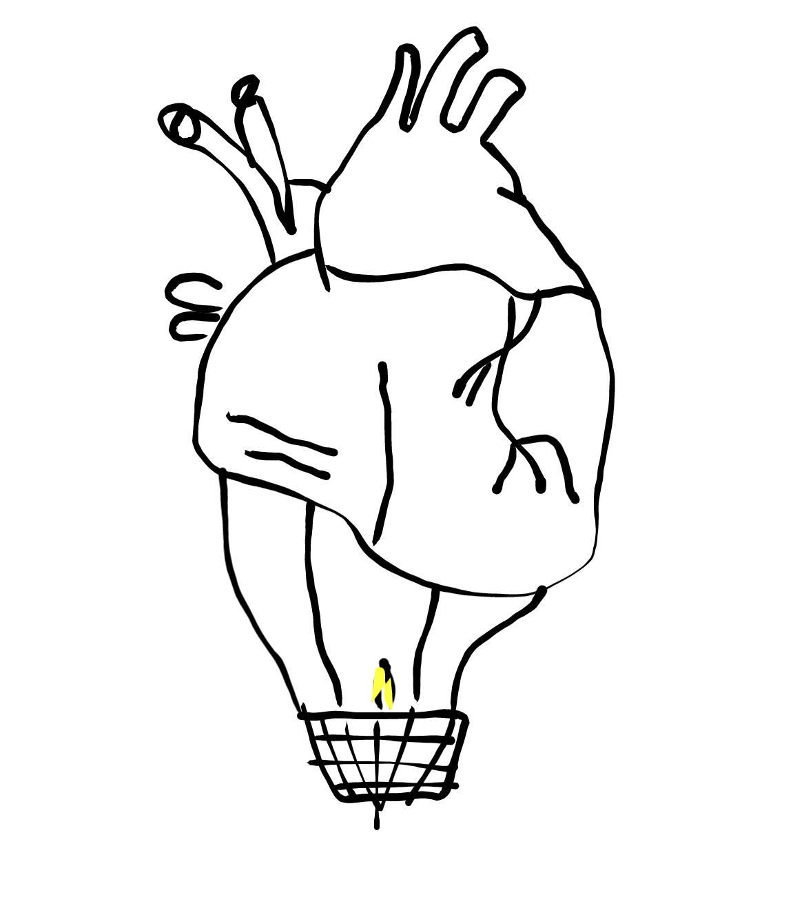 Enchanted inktober heart balloon