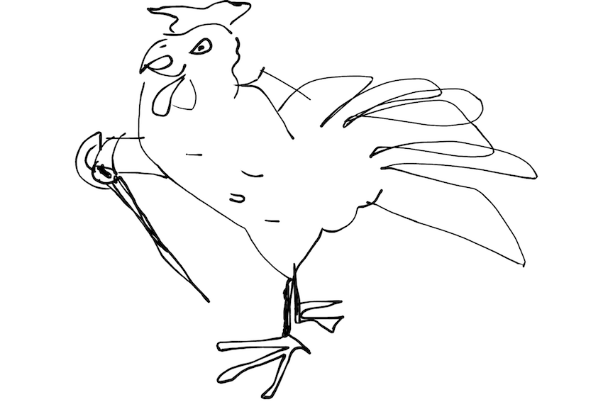 chicken with a sword inktober